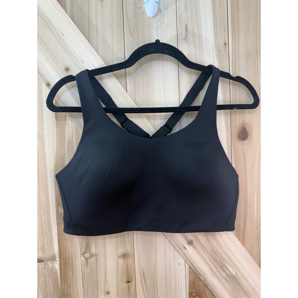 Athleta Advance Bra Black High Impact Sports Bra 38C Adjustable Straps